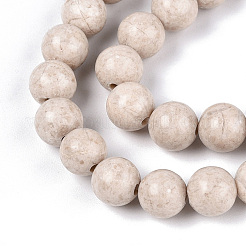 Крашеные бисер пряди природного ископаемого&nbsp;G-T139-6mm-66A