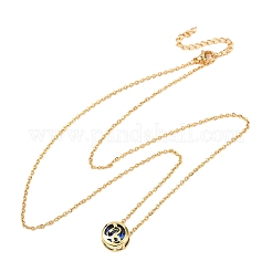 Латунный паве кубический цирконий камень рождения созвездие кулон кабель цепочка ожерелья NJEW-D334-01G-06