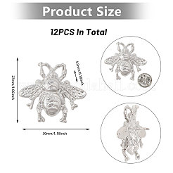 12 шт. броши из сплава пчел для одежды рюкзака JEWB-CA0001-53P