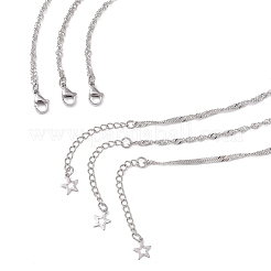 Однослойные ожерелья из сингапурской цепи из нержавеющей стали 304 для женщин NJEW-JN05479