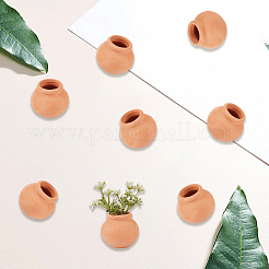 ミニ磁器の花瓶 ミニチュア装飾品  マイクロランドスケープホームドールハウスアクセサリー  小道具の装飾のふりをする  砂茶色  39.5x35.5mm  内径：19mm&nbsp;DJEW-GF0001-94