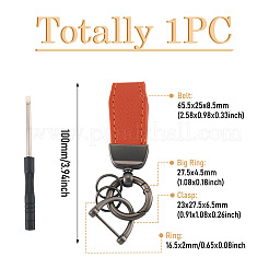 Porte-clés en cuir pu&nbsp;KEYC-TADJ0009-03B-02