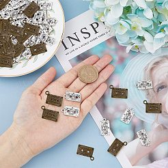 100 шт. 2-х цветные подвески из сплава в тибетском стиле с кассетной лентой FIND-DC0003-05