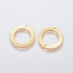 201 ステンレススチールリンクコネクター  リング  ゴールドカラー  16x1mm  穴：1.4mm&nbsp;X-STAS-L234-019G