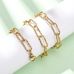 Текстурированные цепочки-скрепки из нержавеющей стали 304 для женщин и мужчин&nbsp;NJEW-A052-01G