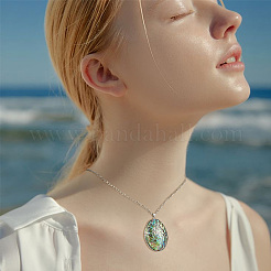 2 шт. большие подвески из натуральной ракушки пауа&nbsp;FIND-BC0013-55