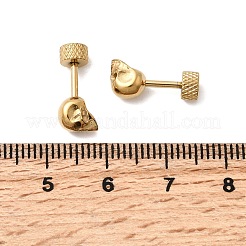 Серьги-гвоздики с черепами из нержавеющей стали 304&nbsp;EJEW-C166-01G