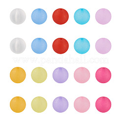 100шт 10 цвета прозрачные акриловые бусины FACR-BT0001-02