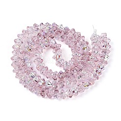 Chapelets de perles en verre transparent électrolytique&nbsp;EGLA-N055-03A-08