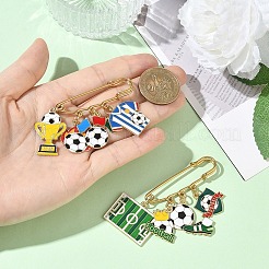 Broche en acier inoxydable 304 sur le thème du football (2 pièce)&nbsp;JEWB-YW00004