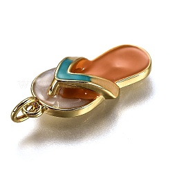 Colgantes de esmalte de latón&nbsp;X-KK-B026-25G