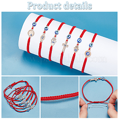 2 комплект браслетов из плетеных бусин от сглаза из смолы BJEW-PH0004-19