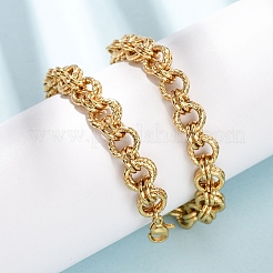 Женские витые цепочки-колье из нержавеющей стали 304 толщиной 8 мм&nbsp;NJEW-G194-05G-02