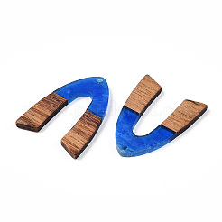 Pendentifs en résine transparente et bois de noyer&nbsp;RESI-ZX017-37