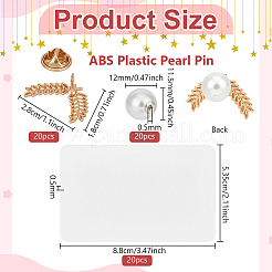 20 Stück ABS-Kunststoff-Perlenstift&nbsp;JEWB-BC0001-15B
