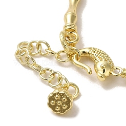 Браслет из латуни и бамбука BJEW-C051-12G