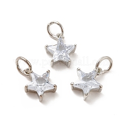 Подвески из латуни с покрытием из прозрачного кубического циркония&nbsp;KK-E081-03P