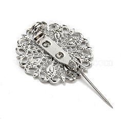 真鍮製ブローチパーツ  カドミウムフリー＆鉛フリー  プラチナ  25.5x25x7mm  ピン：0.6mm&nbsp;FIND-R144-09P