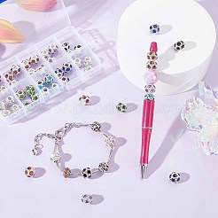 50 шт. 10 цвета латунные стразы европейские бусины RB-NB0001-23