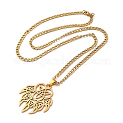 Colliers avec pendentif en forme de nœud irlandais en acier inoxydable 201&nbsp;NJEW-D066-01G