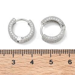 Damen-Creolen mit Mikropavé aus Messing mit Zirkonia&nbsp;EJEW-A167-19P-02
