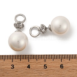 Ciondoli in ottone con placcatura a cremagliera con micro pavé di zirconi chiari&nbsp;KK-B103-02A-P