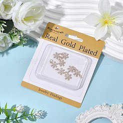 10 шт. латунные подвески в виде снежинок с микропаве из прозрачного кубического циркония&nbsp;KK-BBC0021-78