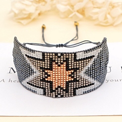 Плетеный браслет Миюки из стеклянных бусин BJEW-A121-63C