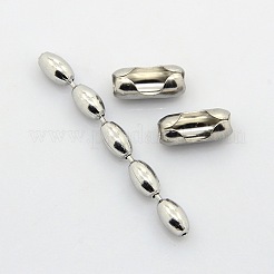 変色しにくい304ステンレススチール製ライスビーズボールチェーン  ハンダ付け  ステンレス鋼色  10x6mm&nbsp;CHS-A002A-6.0mm