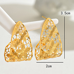 Серьги-гвоздики из сплава с полыми цветами GR6330