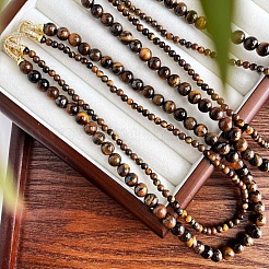 Ожерелья из круглых бусин с натуральным тигровым глазом FS-WG27A05-01