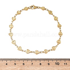 Damenarmbänder aus Edelstahl 304 mit Herzgliedern&nbsp;BJEW-G790-03G