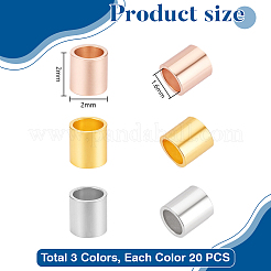 60 шт. 3 цвета s925 трубчатые бусины из стерлингового серебра&nbsp;FIND-PH0028-56