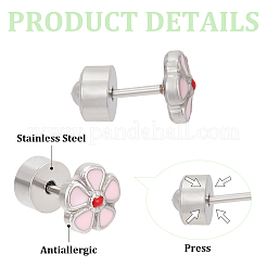 6 par de pendientes de botón de acero inoxidable 304 de 6 estilos para mujer&nbsp;EJEW-AN0004-66