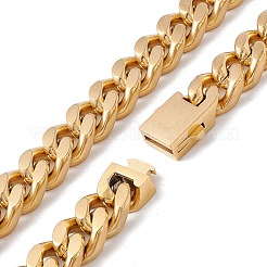 Collana con catene a maglie in acciaio inossidabile 304 placcata ionica (ip) per donna&nbsp;NJEW-E155-08G-01