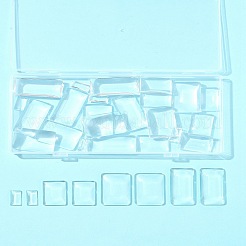 32 шт. 4 стиля прозрачных прямоугольных стеклянных кабошонов GGLA-FS0001-05