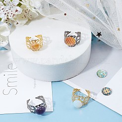 Латунные филигрань кольцо черенки&nbsp;KK-AR0001-61