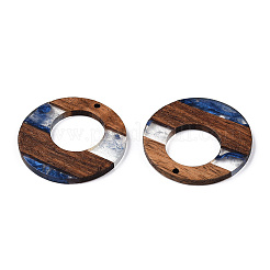 Pendentifs en résine transparente et bois de noyer&nbsp;RESI-ZX017-70