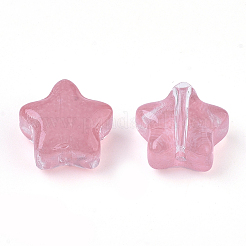 Perles de verre peintes par pulvérisation transparent&nbsp;X1-GLAA-N035-01-A03