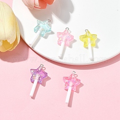 5 шт. 5-х цветные подвески из искусственной смолы в виде леденцов&nbsp;FIND-FS0002-94