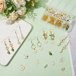 Наборы для самостоятельного изготовления сережек-подвесок в виде ромашек&nbsp;DIY-SC0003-32