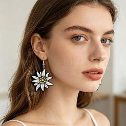 Boucles d'oreilles pendantes en fer et acrylique pour femmes&nbsp;WGF0FCA-01
