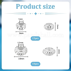 25 pz 2 stili 925 perline in argento sterling&nbsp;STER-PH0002-85