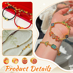 30 шт. 2 стиля плоские круглые сплавные эмалевые европейские бусины FIND-PH0022-97