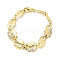 Латунные браслеты-цепочки с микропаве из прозрачных кубических цирконий для женщин BJEW-H630-09G