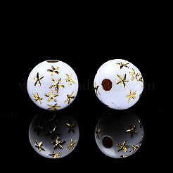 Непрозрачные белые акриловые бусины в стиле рукоделия MACR-N012-11-B02