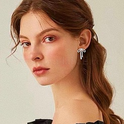 2 пара сережек-гвоздиков из латуни 2 цветов с прозрачным фианитом для женщин&nbsp;EJEW-HS0001-01