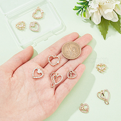 10 шт. 5 стиля латунных подвесок с микропаве из прозрачного кубического циркония&nbsp;ZIRC-BC0001-19