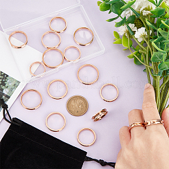 16 шт. 8 размера оправы для колец из нержавеющей стали с канавками RJEW-UN0002-76