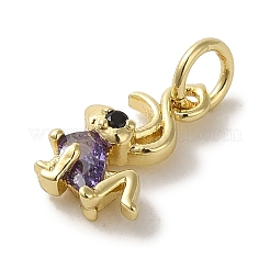 Латунные микропаве прозрачные подвески с фианитом KK-R162-010G